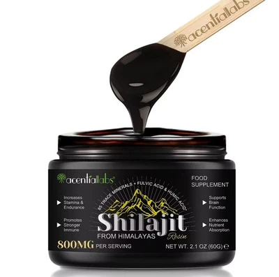 ACENTIALABS 🌿 Shilajit Original Himalaya Bio – 60g Reines Shilajit Harz, Geprüft✅