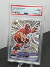 2023 UPPER DECK #210 DUSTIN WOLF OUTBURST SILVER YOUNG GUNS RC ROOKIE PSA 10