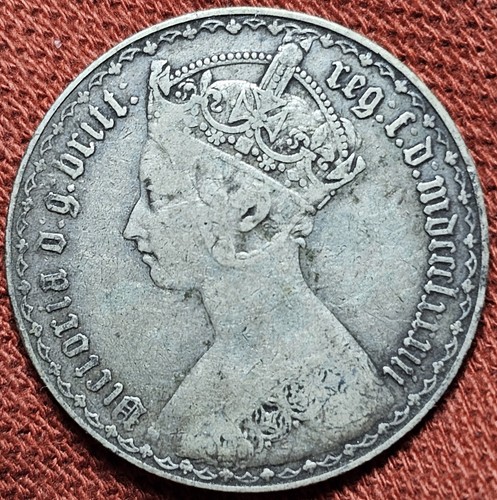 1883 Great Britain Silver Gothic Florin Silver Coin