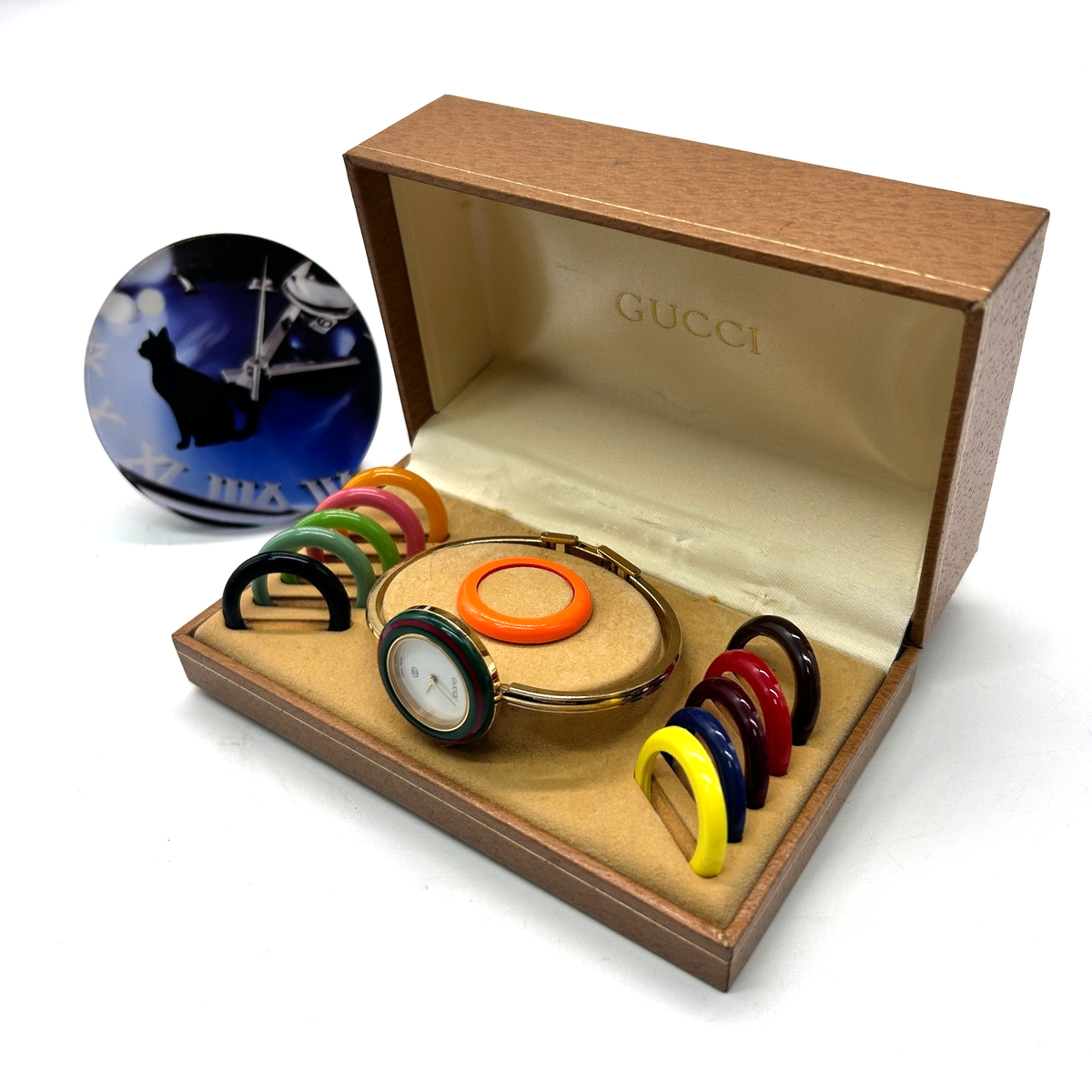 Gucci Change Bezel 1100-L Gold Plated QZ 12 Change Bezel Watch