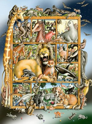 Kinderpuzzle 100 XXL Teile - Tiere im Regal Spiel 12000862 Deutsch 2024