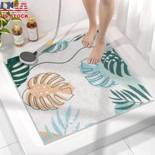 Square Shower Mat 24x24 Inch Non Slip Square Bath Mats Soft PVC Loofah Anti Slip