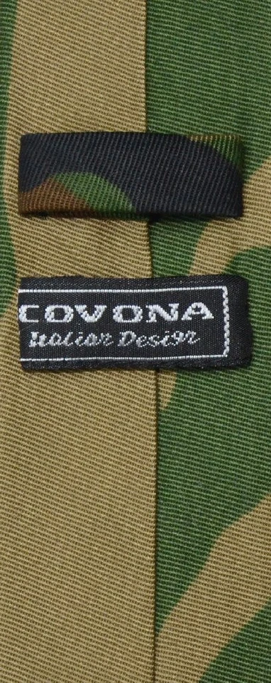 Corbata de cuello COVONA verde oscuro camuflaje militar ajustada 2,5" para hombre Foto 2 de 2