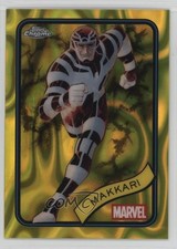 2025 Topps Chrome Marvel Comics Yellow Lava Refractor Makkari #114 1g40