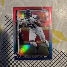 2025 Topps Chrome NFL Will Anderson Jr #121 Red White and Blue Refractor Texans