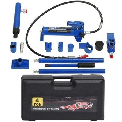 Hydraulische Karosseriepresse 4T Richtsatz Ausbeulsatz Wagenheber Presse Blau