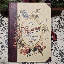Vtg 1994 The Victorian Photograph Album Hardcover Book 45 Pics Ribbon Ties