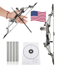 16" Archery Mini Compound Bow Arrow Set 16Ibs Children Toy Target Practice Game