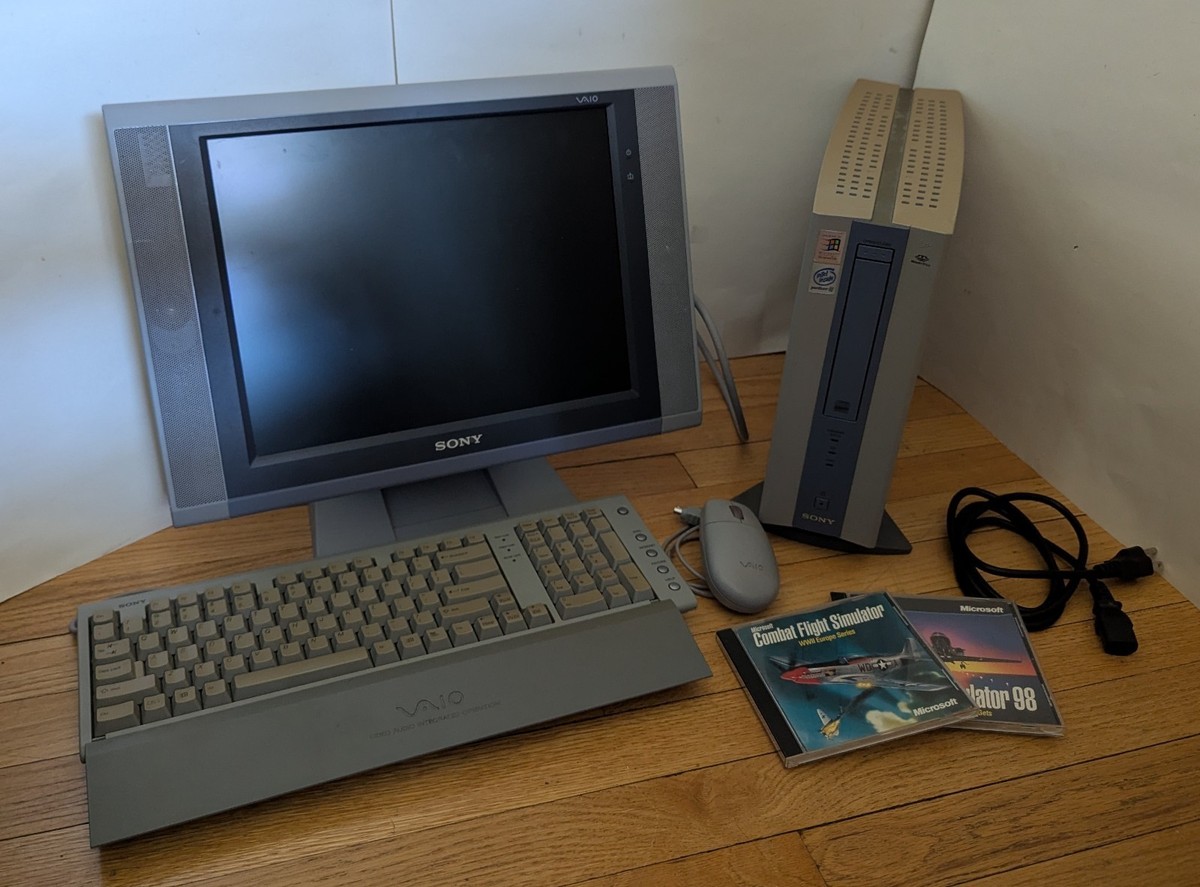 Rare SONY Vaio Slimtop Computer PCV-LX800 Complete Desktop Setup w