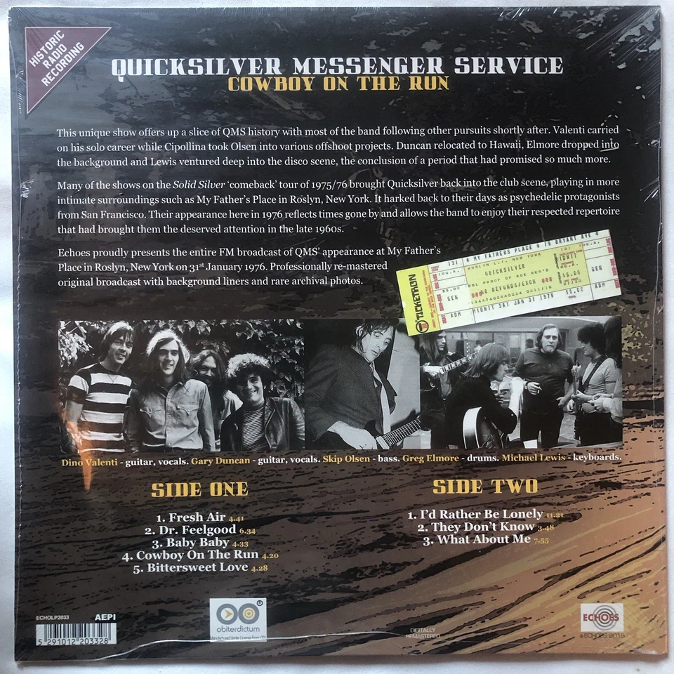 SEALED Quicksilver Messenger Service Live 1976 Radio Broadcast Vinyl Psych Rock - Image 2 of 3