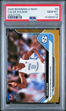 PSA 10 Caleb Wilson RC  2025-26 Bowman U Now #8 UNC DEBUT GOLD #10/50
