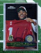 1996 Topps Chrome Simeon Rice Rookie Draft Pick #155 Auto Card Arizona Cardinals