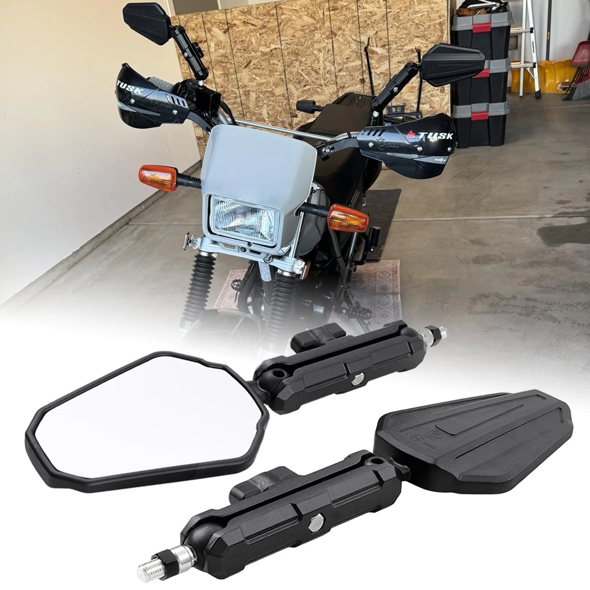 Pair 8mm/10mm Motorcycle Rear View Mirrors For Yamaha TW200 XSR700 XSR900 XSR155