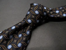 Robert Talbott Best Of Class Black Geometric Textured Silk Neck Tie USA Y89
