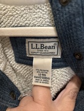 LL Bean Hoodie Womens L Katahdin Iron Works Waffle Fleece Pullover Teal