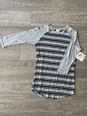 LuLaRoe Randy Size Small  Baseball  Shirt Raglan Sleeve Soft Stripe Knit (266)