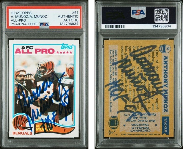 1983 Topps #51 Anthony Munoz RC PSA 10 DBL Auto Autographed Signed HOF Rookie