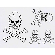 4 x 'Skull  Crossbones' Temporary Tattoos / Transfers TO00000961 