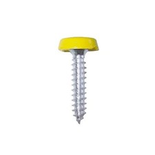 Image of Wot-Nots Number Plate Plastic Top Screw - Yellow - Pack Of 2