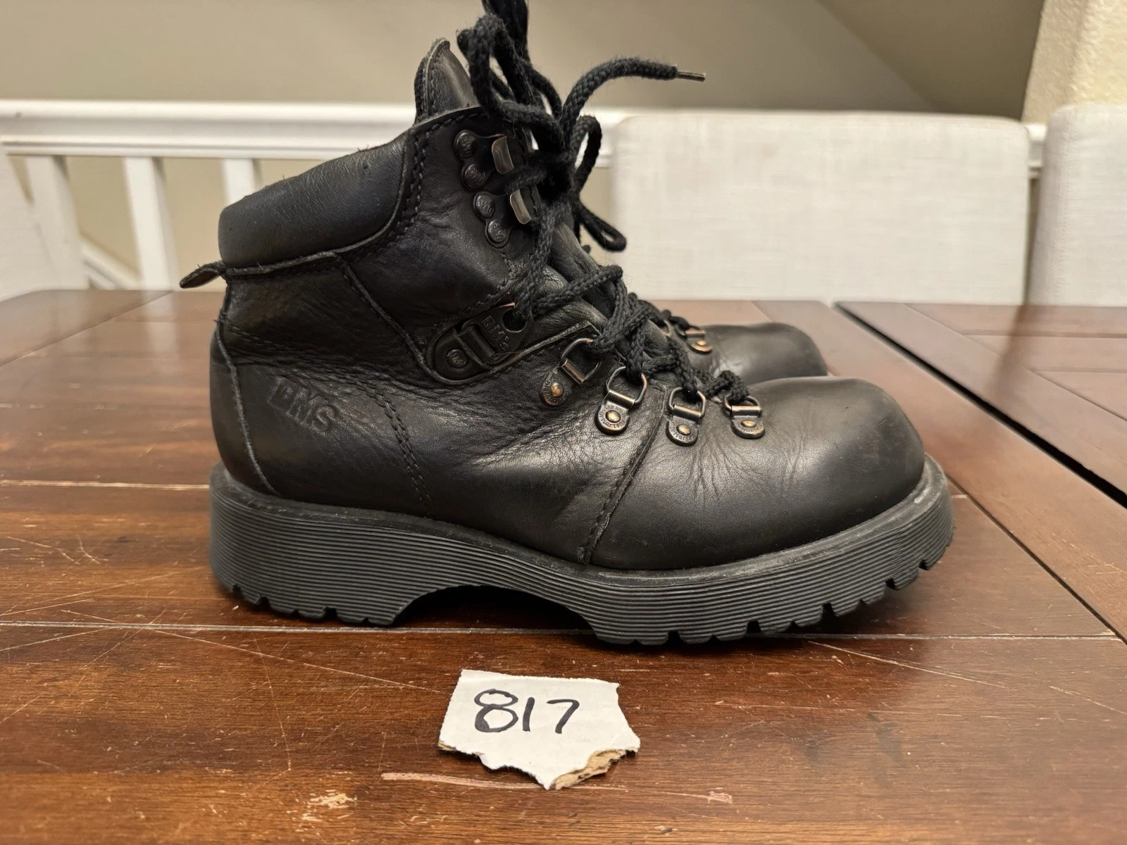 VTG Dr. Martens 8730 Made In England Hiking Boots Black Leather DMS UK 7 US M 8
