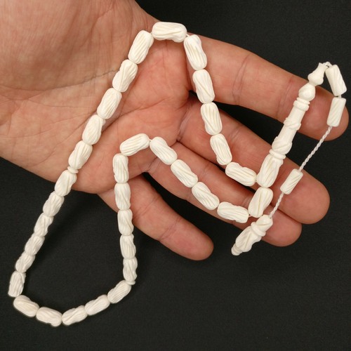 33 Camel Bone Prayer Beads Carved Tasbih Deve Kemik Tesbih Misbaha Eid Gift 093 - Picture 1 of 12