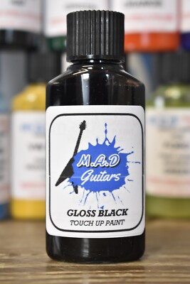 Ausbesserungslack Gitarre glänzend schwarz für Fender & Gibson 30 ml Flasche