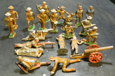 Antique 20 Assorted Barclay Manoil WWI Lead Soldiers Fair - Good Condition