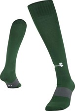 Under Armour Soccer Kids Green White OTC Nylon UA Logo Performance Socks L 1-4