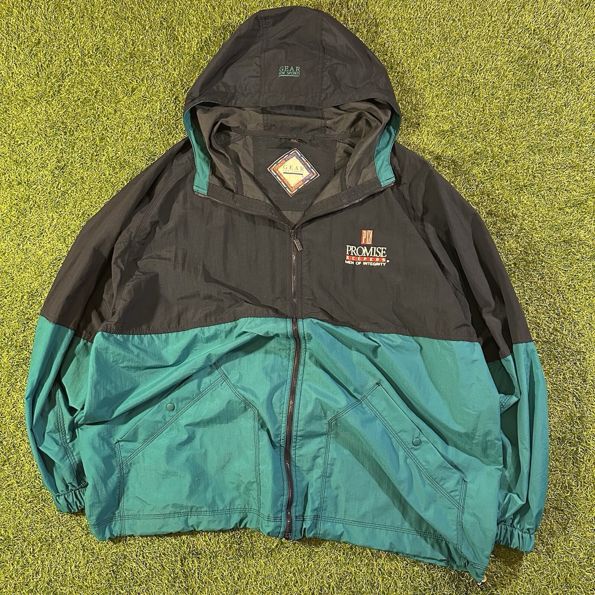Vintage Gear For Sports Mens Size XL Nylon Logo Jacket Windbreaker
