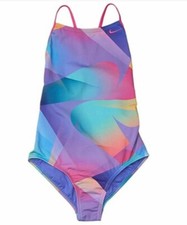 Nike 264918 Kids Spectrum Mordern Back One-Piece Swimsuit Multi Size Small