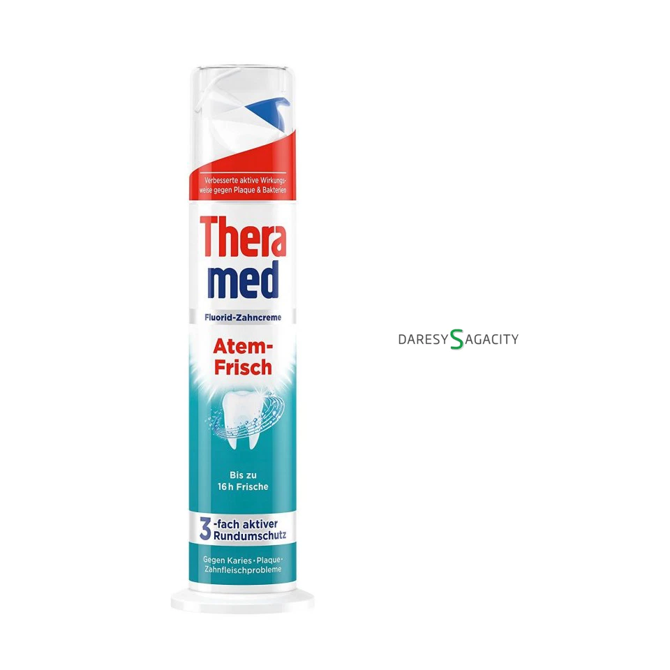 D-S Theramed Fluorid-Zahncreme Atem-Frisch Spender Zahnpasta (100ml)