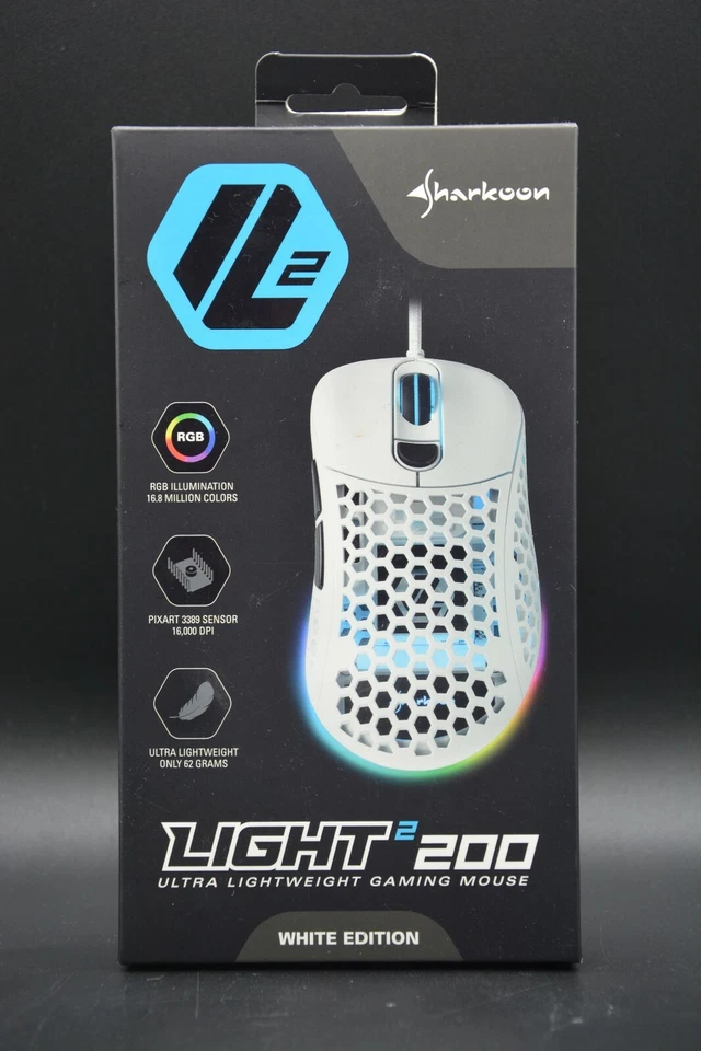 Sharkoon Light² 200 Gaming Maus optisch 16000dpi USB 6 Tasten weiß OVP BRANDNEU - Bild 2 von 4