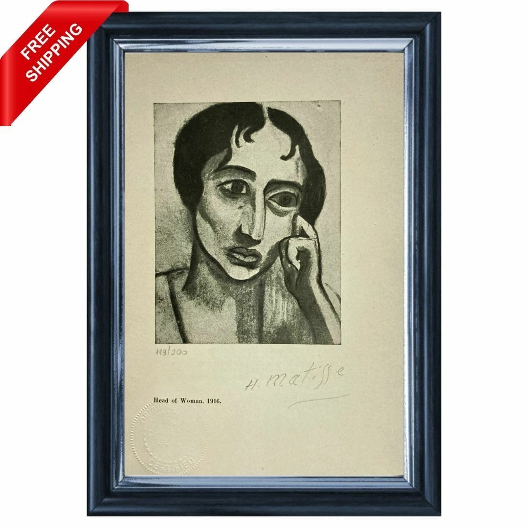 Henri Matisse - Head of Woman,  Original Hand Signed Print  with COA Obfita, klasyczna popularność