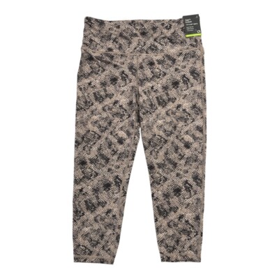 NWT GAP Fit Eclipse 7/8 Legging Pants LARGE PETITE Black Brown Snake Print 