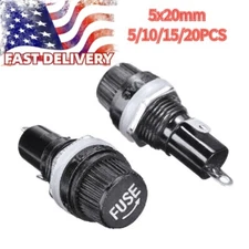 5/10/15/20Pcs Panel Mount Screw Cap Fuse Holder Case For Glass Tube Fuses 5x20mm