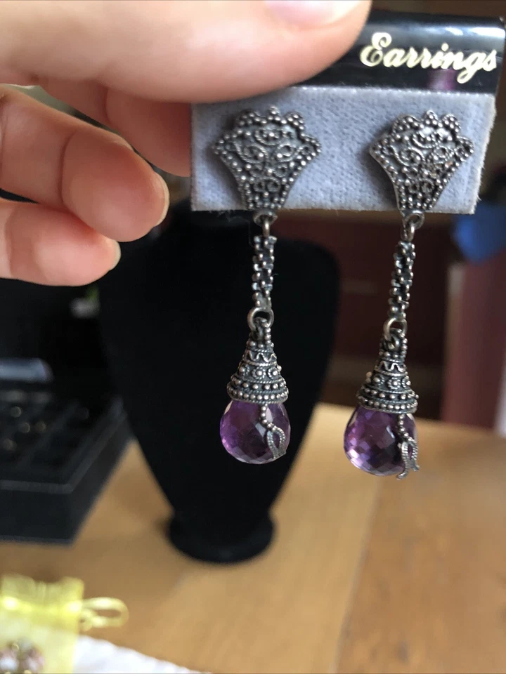 Orecchini argento Con Ametista - Immagine 2 di 4