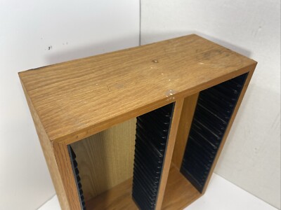 50 CD Wooden CD Rack Stand Storage Holds 50 w/ 2 Blank Discs