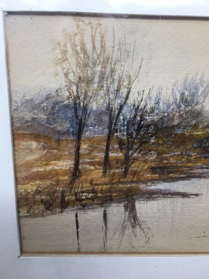 Pintura aquarela paisagem William George Puddefoot 1842-1925 artista americano - Imagem 4 de 4