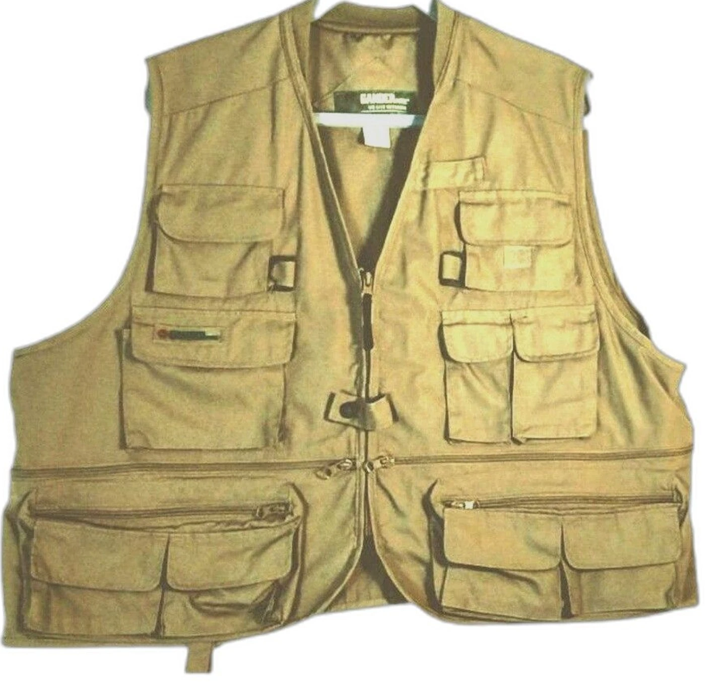 NWOT Gander Mountain Vest Men's XL Olive Green Fly Fishing Zip 14 Pocket Boating