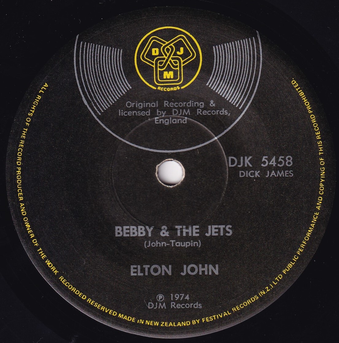Elton John rare NZ misprint 45rpm single-Candle In The Wind/ Bebby