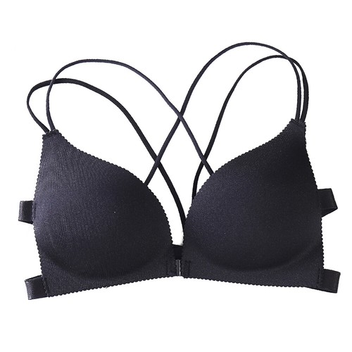 Womens Front Buckle Deep V Bralette Lingerie Push Up Wireless Gather Underwear## - Picture 9 of 33