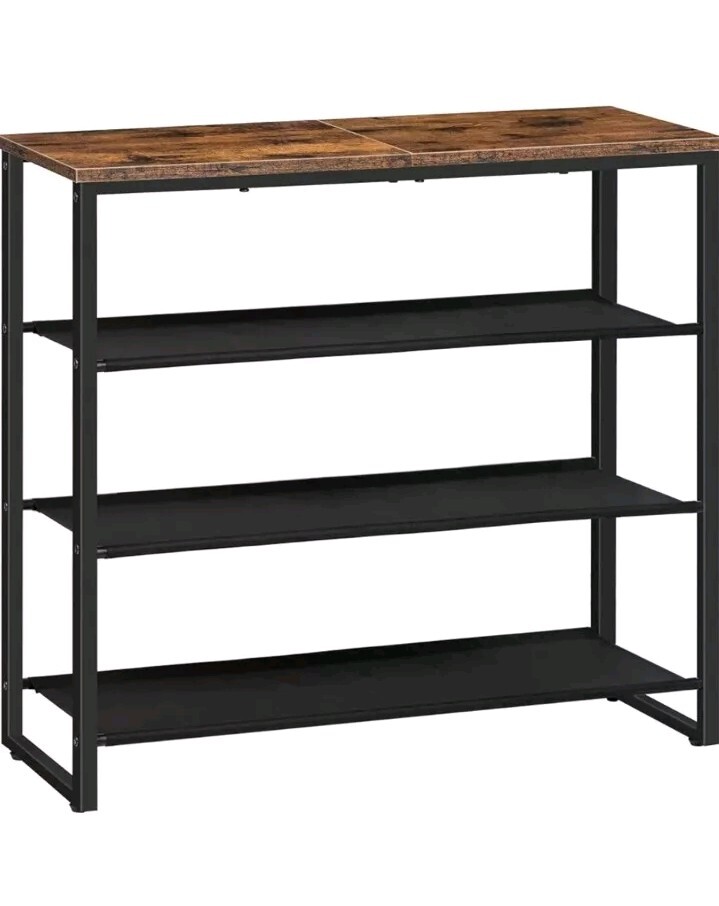 4-Tier Shoe Rack Organizer with Oxford Fabric Shelves & Top Panel-image