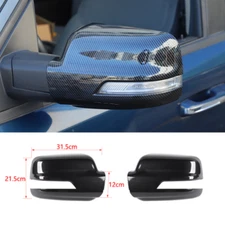 Carbon Fiber ABS Side Door Rearview Mirror Caps Cover For Dodge Ram 1500 2018-24