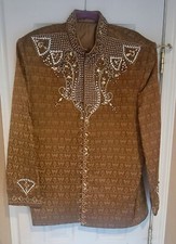 Indian Pakistani Ceremonial Wedding Sherwani Jeweled Jacket
