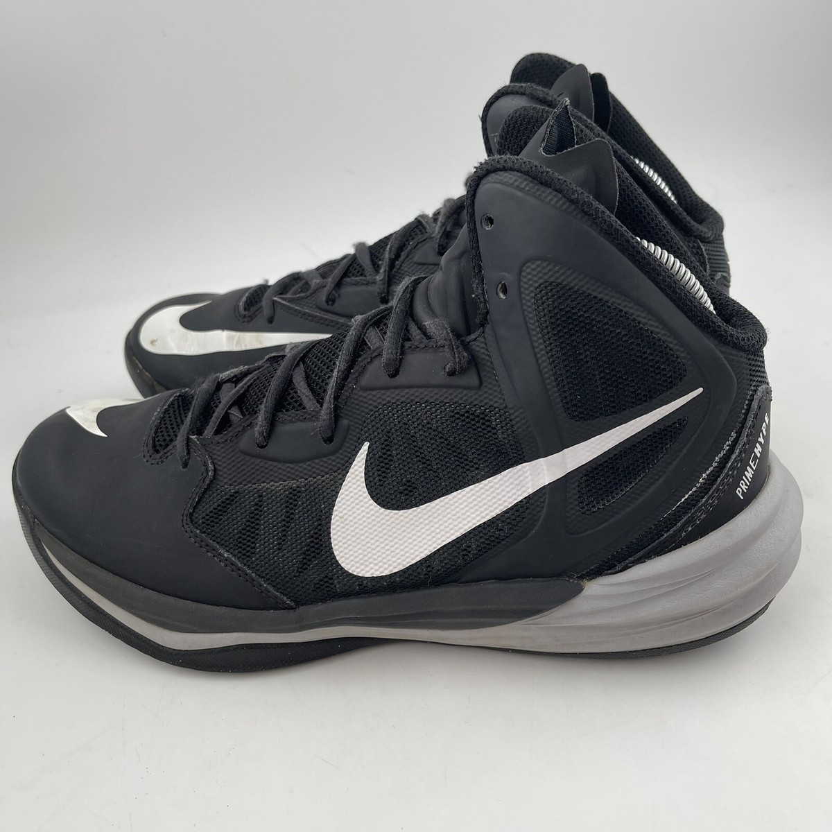 Nike‎ Prime Hype Basketball Sneakers Black/Silver/White Sz 8.5 Streetwear Core NIKE PRIME HYPE DF Black & Gray Hi Tops Jordans Basketball  main image 3