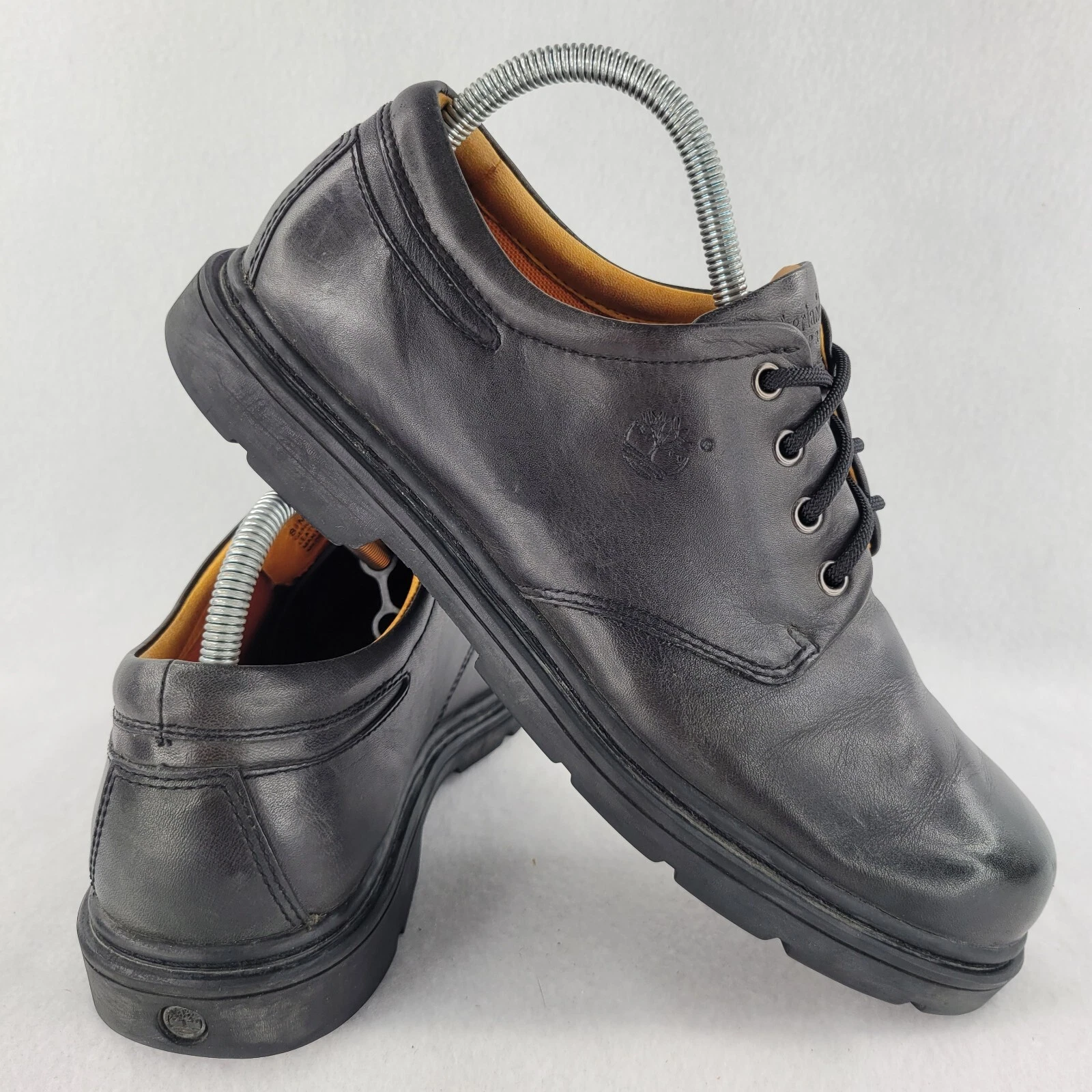 Scarpe Timberland uomo 8 5 Oxford pelle nera impermeabili invecchiate lavoro