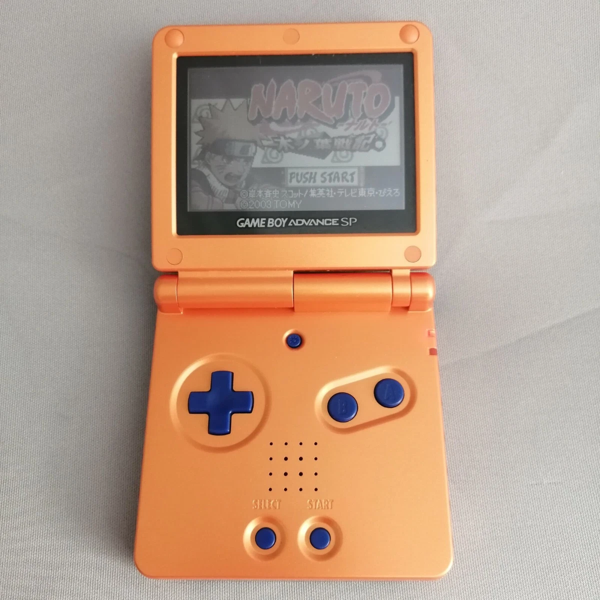 Nintendo Game Boy Advance SP NARUTO ORANGE Limited + Game cartridge & AC Adapter