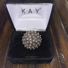 Silver Adjustable Cocktail Ring Dome Shaped