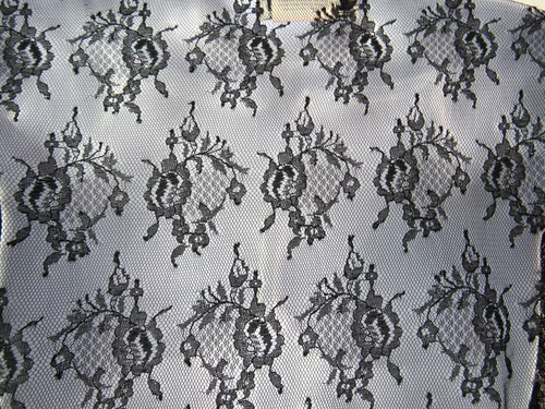 VTG 1960s TEDDI OF CALIFORNIA BLACK FLORAL ALENCON LACE JACKET BEACH COVER SZ 16 - Picture 7 of 12