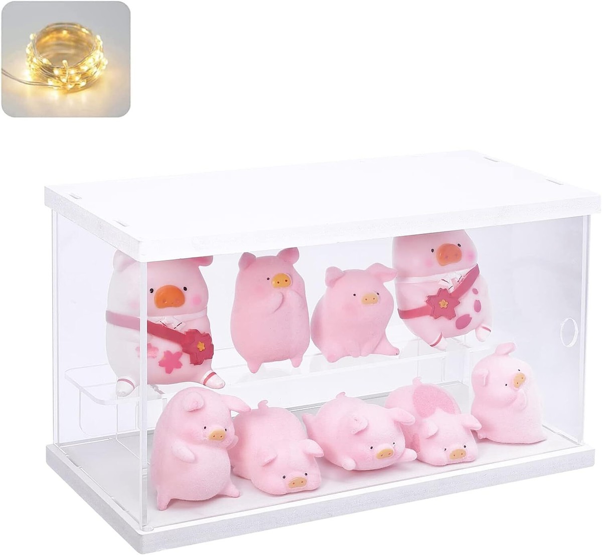 希少品　レトロ　任天堂　ミニフィギュア　クリアエレブー　クリアフリーザー　大量 ELEpure 2 Tier Clear Acrylic Display Box Case 2Tier:9.8 x 4.5 x